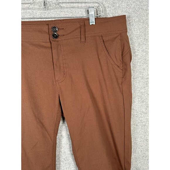PrAna Womens 12 TALL Outdoor Pants Burnt Orange Stretch Tab Hems Drawstring - Picture 6 of 16